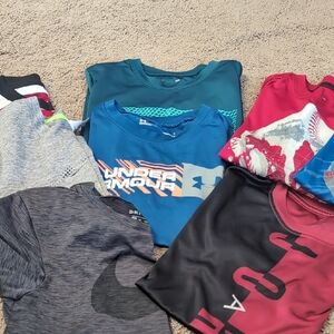 Adidas Kids' Red and Black Tee